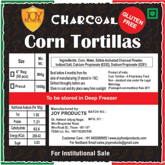 Charcoal Corn Tortilla